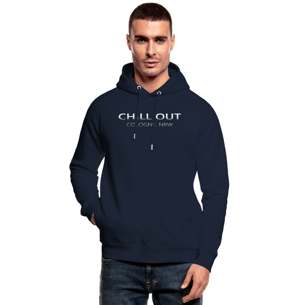 🌃 Unisex Premium Hoodie "CHILL OUT" Silver Sky - Navy