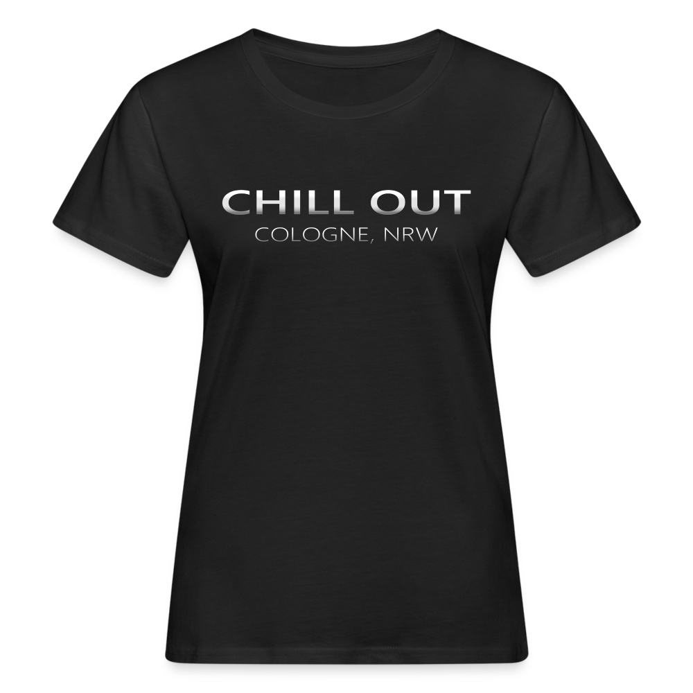 🌃 Women T-Shirt "CHILL OUT COLOGNE" Silver Sky - Schwarz