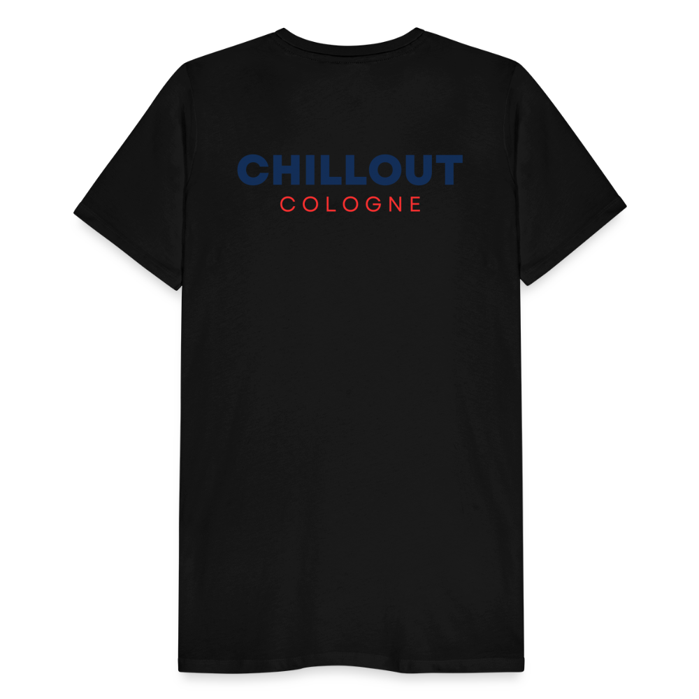 🌃 Men T-Shirt "CHILL OUT COLOGNE" Color Sky - Schwarz