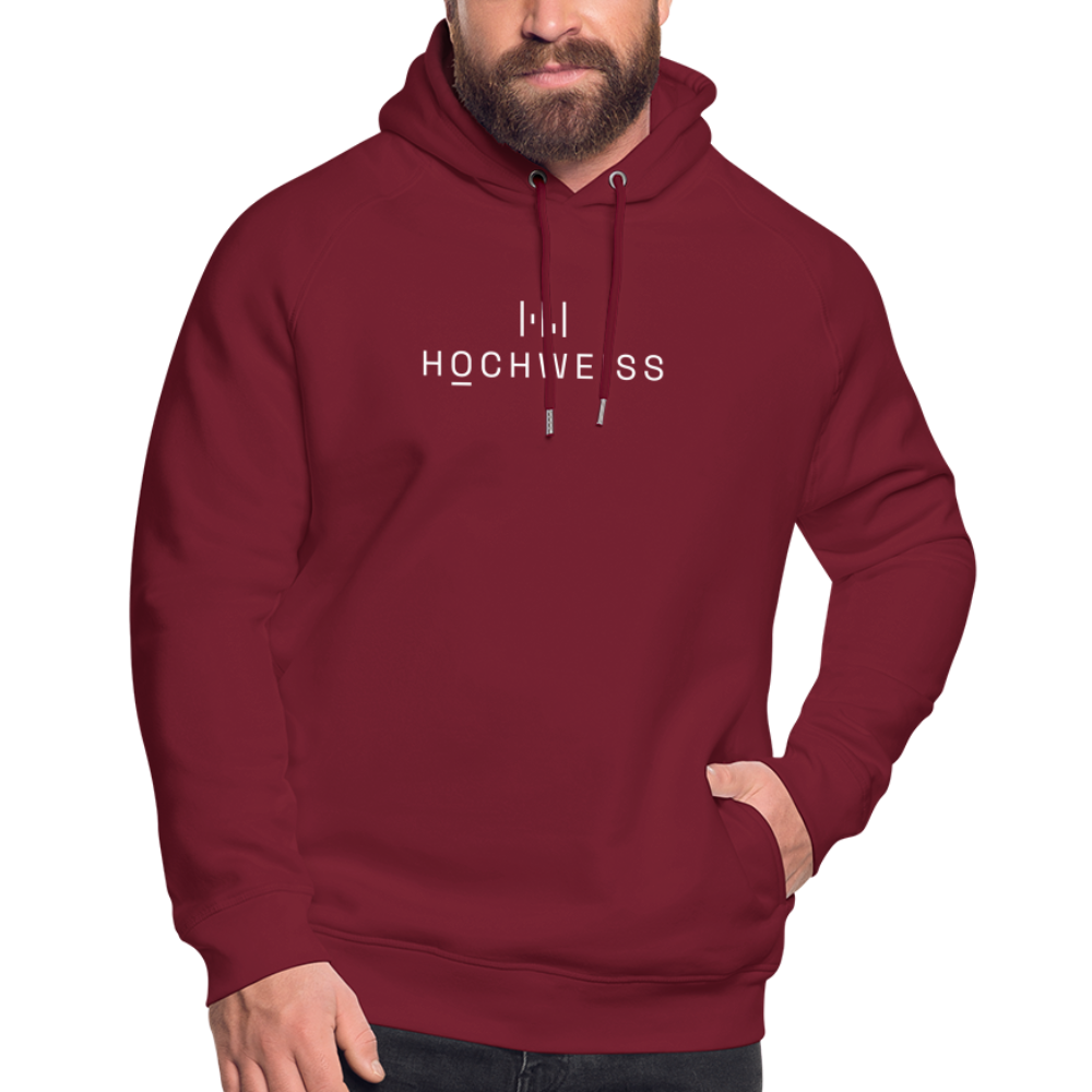 HOCHWEISS Premium Hoodie Black, Red, Navy-Blue - Burgunderrot