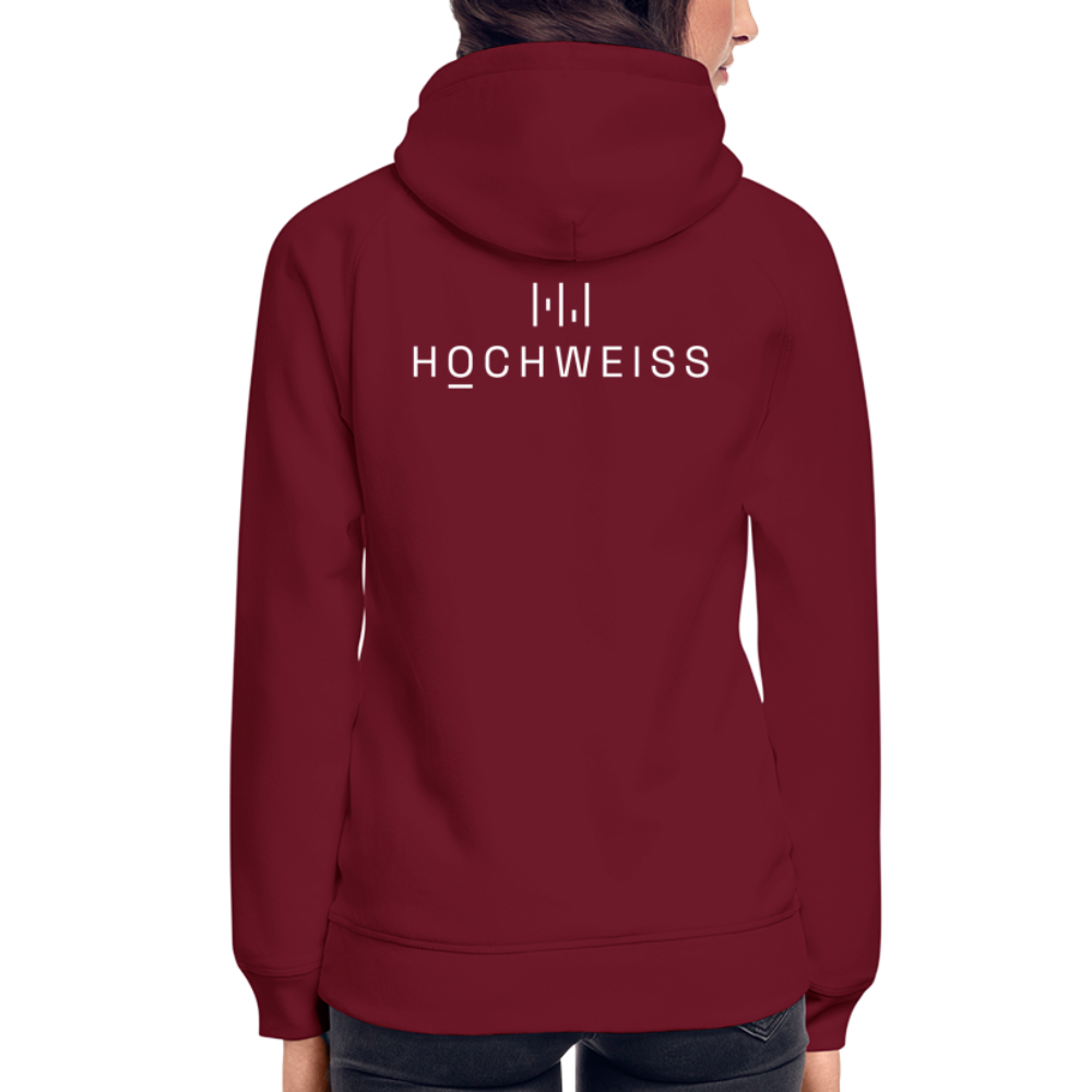 HOCHWEISS Premium Hoodie Black, Red, Navy-Blue II - Burgunderrot
